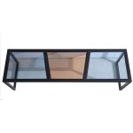 Meuble tv verre esprit - marron / bleu noir Meuble tv verre esprit - marron / bleu noir