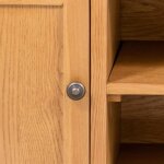 Meuble tv - vidaxl - 110x35x44 cm - bois de chêne massif - 2 portes - design rustique Meuble tv - vidaxl - 110x35x44 cm - bois de chêne massif - 2 portes - design rustique