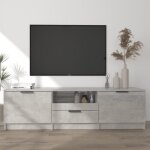 Meuble tv - vidaxl - 140x35x40 cm - bois dingnierie - gris bton - contemporain