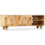 Vidaxl meuble tv bois massif de manguier 118 x 35 x 40 cm