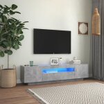 Meuble tv - vidaxl - gris bton - contemporain - design - porte(s) et tiroir(s)