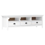 Vidaxl meuble tv hill range blanc 158x40x47 cm bois de pin solide 288928