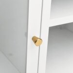 Meuble tv - vingvo - fas(336059) - blanc - acier et verre - 105x35x52 cm