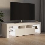 Meuble tv - vingvo - yin - led rvb - blanc laqu - porte et tiroir