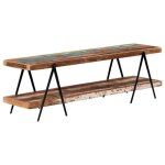 Meuble tv vintage en bois de rcupration massif - vingvo - swt - marron - laqu - 160x40x50 cm