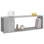 Meuble tv - zerone - sonoma - 100x24x32 cm - bois dingnierie - gris - contemporain