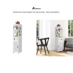 Meuble wc armoire Étagère de salle de bains - quiienclee - blanc - 20x20x80cm - contemporain - gain de ... Meuble wc armoire Étagère de salle de bains - quiienclee - blanc - 20x20x80cm - contemporain - gain de ...