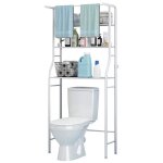 Meuble wc ou machine � laver �tag�re de salle de bains 3 �tag�res avec porte serviettes 68x163x25cm(lxhxp) ...