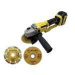 Meuleuse dangle sans fil 20v nemura - diamètre 125mm - batterie 4ah - 3 disques Meuleuse dangle sans fil 20v nemura - diamètre 125mm - batterie 4ah - 3 disques