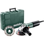 Meuleuse dangle filaire metabo 850w 125mm w 850 - 125 + 1 disque diamant + malette de rangement