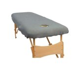 Mfb ® - drap housse de protection pour table de massage grise classique avec trou visage Mfb ® - drap housse de protection pour table de massage grise classique avec trou visage