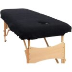 Mfb ® - drap housse de protection pour table de massage noir classique avec trou visage Mfb ® - drap housse de protection pour table de massage noir classique avec trou visage