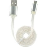 Mgs33 cable lumineux plat chargeur usb blanc vers micro usb