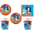 Kit anniversaire enfants (cde 5) - sonic - mgs33 - 16 gobelets - 16 assiettes - 20 serviettes