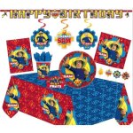 Set de f�te - fireman sam - 64 pi�ces - d�coration enfant - multicolore - mixte