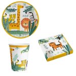 Ensemble de f�te pour enfants - mgs33 - jungle party - 20 serviettes - 8 verres - 8 assiettes