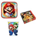 Ensemble de f�te - mgs33 - mario - 20 serviettes - 8 verres - 8 assiettes