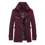 Mi saison trench coat courte homme grand taille chic d�lav� blouson couleur unie homme de automne - printemps ...