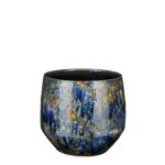 Mica decorations pot de fleurs harris - 20x20x18 cm - c�ramique - bleu