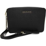 Sac bandoulire michael kors jet set en cuir saffiano grand format noir