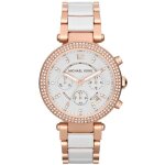 Montre femme - michael kors - mk5774 - cadran blanc - acier inoxydable - chronographe