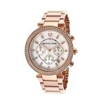 Michael kors montre femme multifonction chronographe date ronde strass zirconium brillant mk5491