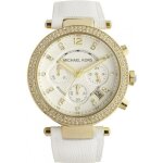 Montre femme - michael kors mk2290 - bracelet cuir - blanc - 5 atm - quartz - chronographe Montre femme - michael kors mk2290 - bracelet cuir - blanc - 5 atm - quartz - chronographe