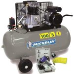 Michelin compresseur 100 l bicylindre fonte 3 cv 10 bars