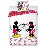 Parure de couette - homerokk - mickey minnie - 140x200 cm - drap housse 90x190 - blanc