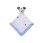 Mickey la souris : grand doudou plat lange blanc et bleu 40 x 40 cm - peluche enfant et bebe - naissance ...
