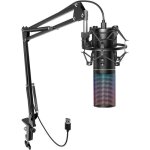 Micro pc gaming tonor rgb usb microphone condensateur professionnel pour streaming podcast studio enregistreme ...