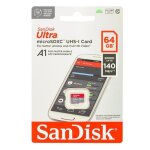 Carte mmoire micro sd - sandisk - ultra - 64 go - 140 mb / s - classe 10 - u1 - a1
