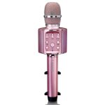 Lenco bmc - 090pk - microphone bluetooth� pour karaok� avec enceinte et �clairage - rose