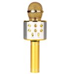 Microphone sans fil - ankuka - micro karaoke - lumi�res led - bluetooth - or