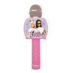 Microphone barbie sans fil avec enceinte une fonction changement de voix un support tlphone rtractable ...