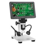 Microscope haute d�finition 12mp, microscope � �cran rotatif 1080fhd 7in, industriel pour la r�paration ...