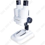 Microscope stro binoculaire dentre de gamme tech discount - grossissement 20x pour voir les plantes. ...
