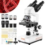 Microscope binoculaire - vevor - bioculaire compos 40x - 2500x avec platine  2 tages biologie