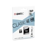 Microsdhc 32go emtec + adaptateur cl10 classic - sous blister u