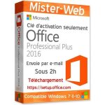 Microsoft office pro plus 2016 cl� licence dactivation seulement la cl� pas de cd envoie par e - mail ...