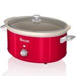 Retro mijoteuse 65l pole amovible en cramique antiadhsive vintage swan sf17031rneu 320w rouge 69594 ...