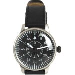 Montre - mil - tec - aviateur - cadran noir - bracelet cuir - r�sistance 30m
