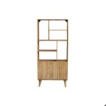 Miliboo - biblioth�que en bois manguier massif 2 portes grav�es l80 cm rubia