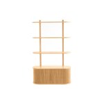 Miliboo - bibliothque murale en bois clair chne avec rangement 2 portes coulissantes l90 cm epic