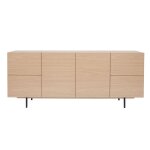 Miliboo - buffet design finition bois clair ch�ne et m�tal noir 2 portes 4 tiroirs l180 cm alaska