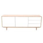 Miliboo - buffet scandinave bois et blanc 2 portes 3 tiroirs l195 cm sid