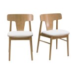 Miliboo - chaises scandinaves en bois clair chêne massif et tissu effet laine bouclée blanc cassé (lot ... Miliboo - chaises scandinaves en bois clair chêne massif et tissu effet laine bouclée blanc cassé (lot ...