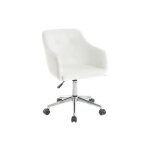 Miliboo - chaise de bureau  roulettes design blanc et acier chrom baltik