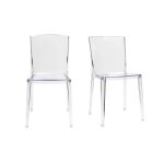 Miliboo - chaises design transparentes empilables intérieur - extérieur (lot de 2) island Miliboo - chaises design transparentes empilables intérieur - extérieur (lot de 2) island