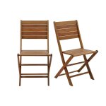 Miliboo - chaises de jardin pliantes en bois massif (lot de 2) canopee
